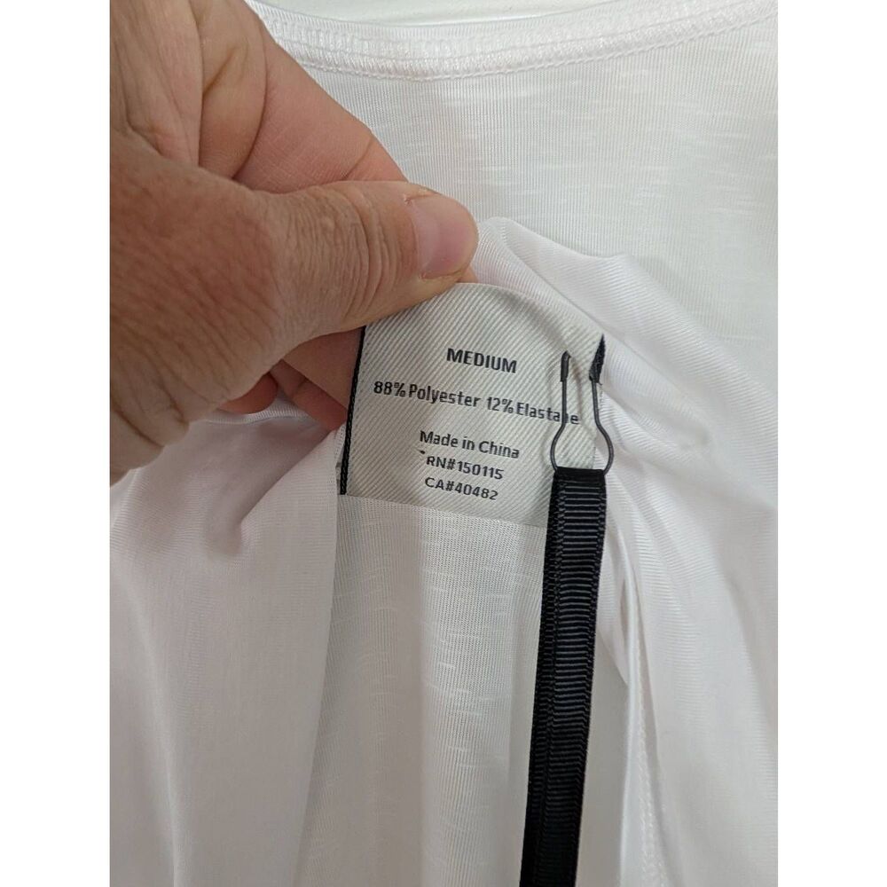 Varley Landon Crop Tissue Jersey Shirt women's medium white NWTs flutter sleeve - Picture 7 of 11